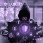 Sistema de antifraude inteligente para e-commerce exibindo ícones de proteção, escudo de segurança e monitoramento de transações.